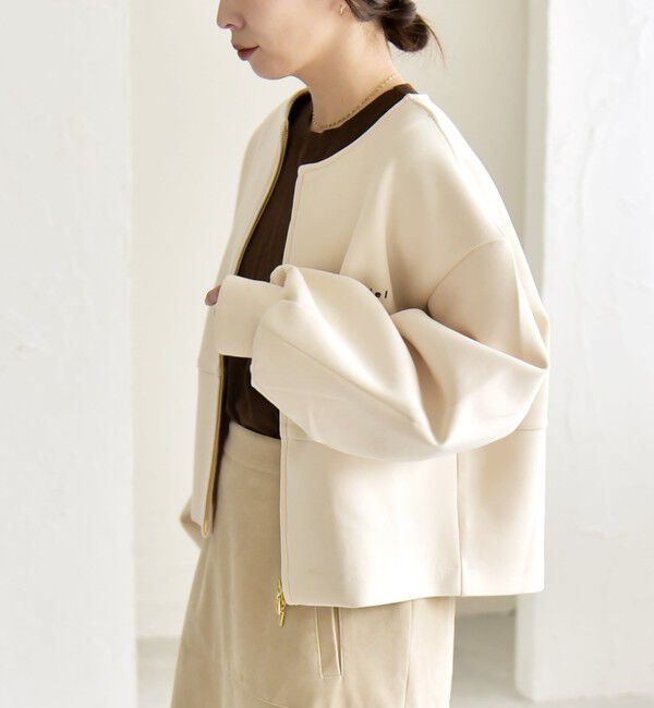 quaranciel「quaranciel:〈洗濯機可能〉ポンチ ロゴプリント スウェット ジップ ブルゾン カーディガン」|スウェット・ジャージ|