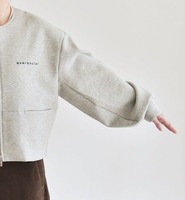 quaranciel「quaranciel:〈洗濯機可能〉ポンチ ロゴプリント スウェット ジップ ブルゾン カーディガン」|スウェット・ジャージ|