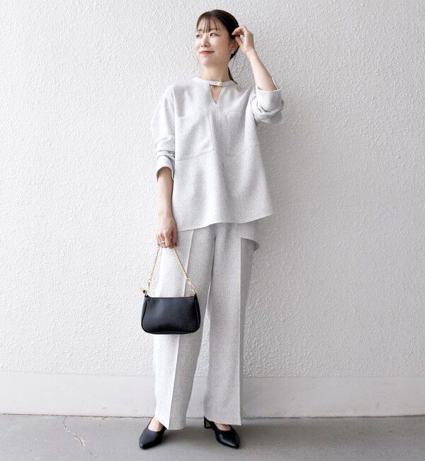 SHIPS any「SHIPS any:〈洗濯機可能〉ツイード ライク オーバー ブラウス［NAVY BLUE］」|シャツ・ブラウス|