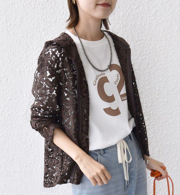 SHIPS for women「〈手洗い可能〉レース ジップアップ パーカ」|パーカー|