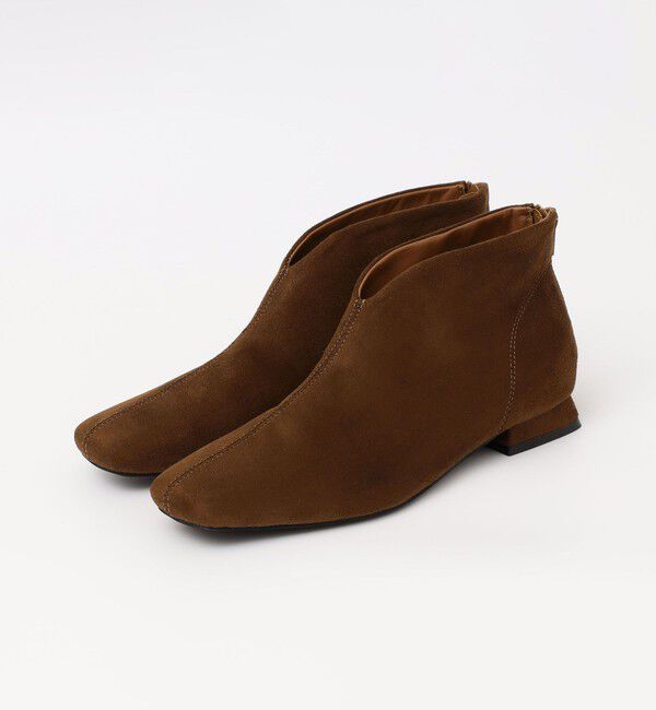 quaranciel「quaranciel: Vカット スクエアトゥ ショート ブーツ」|ショートブーツ|