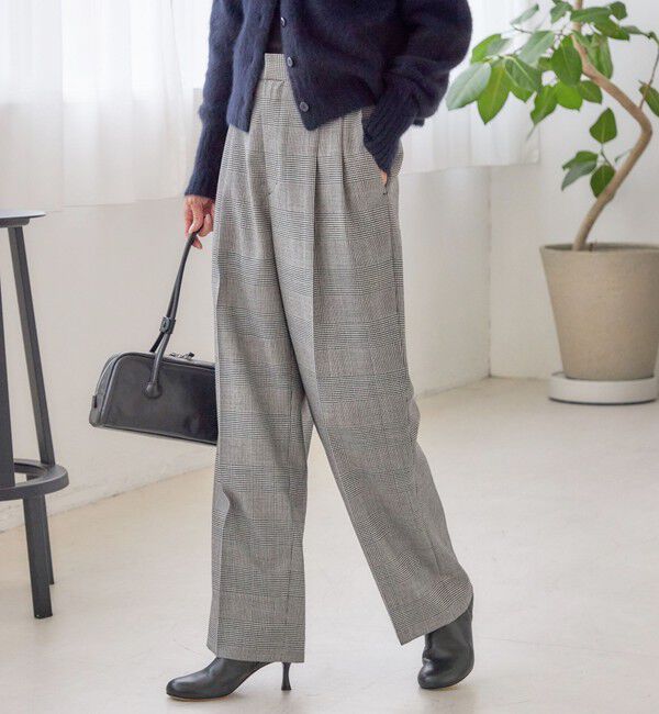 SHIPS for women「〈手洗い可能〉ウォッシャブル ウール タック パンツ」|その他|グレー系