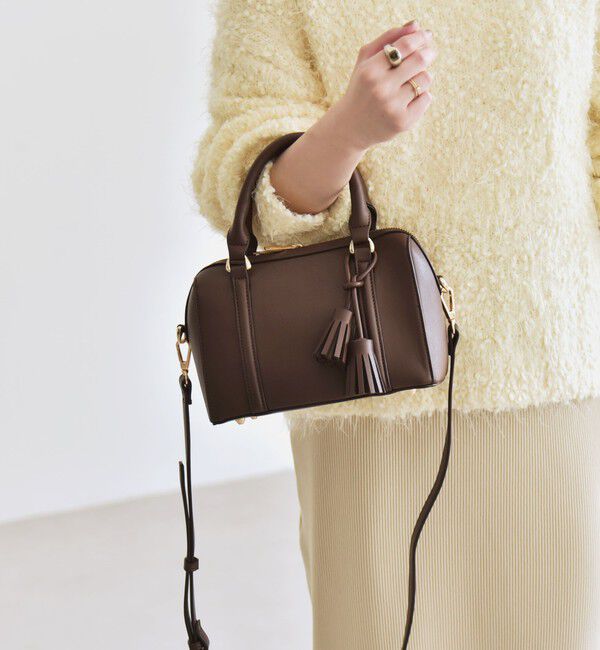 quaranciel「《一部追加予約》quaranciel: 2way タッセル チャーム ミニ ボストン バッグ」|ショルダー・メッセンジャー|