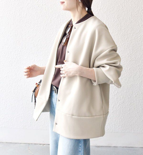 SHIPS any「【WEB限定】SHIPS any:〈洗濯機可能〉ダンボール コクーン ノーカラー コート」|ノーカラージャケット|