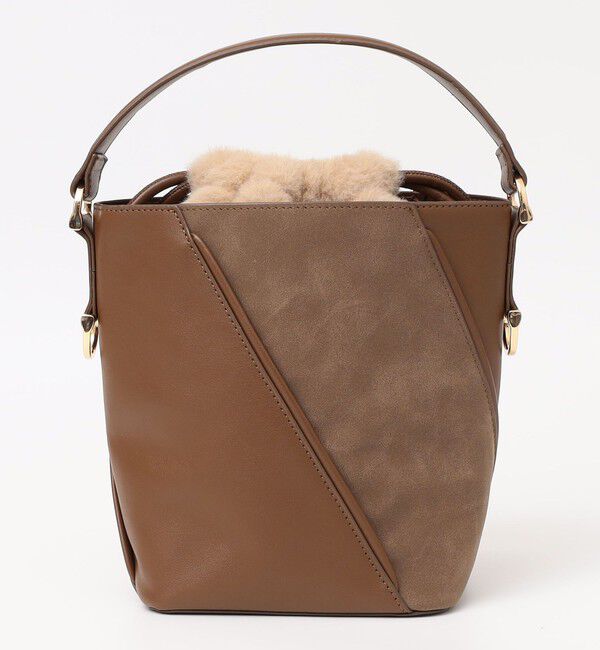 quaranciel「quaranciel: 2way コンビ バケツ ショルダーバッグ &times; フェイクファー 巾着」|ショルダー・メッセンジャー|