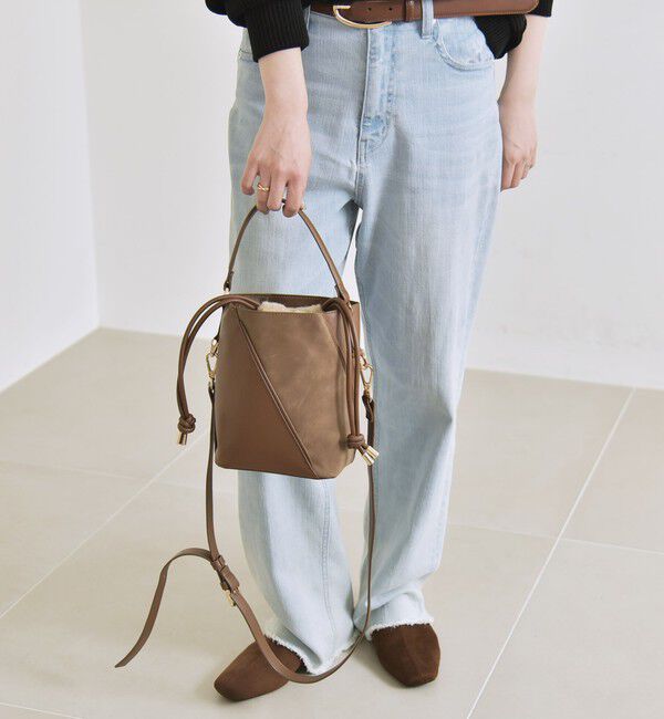 quaranciel「quaranciel: 2way コンビ バケツ ショルダーバッグ &times; フェイクファー 巾着」|ショルダー・メッセンジャー|