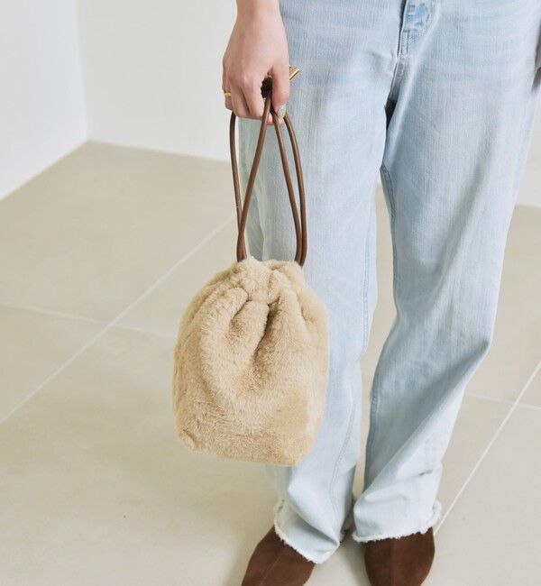 quaranciel「quaranciel: 2way コンビ バケツ ショルダーバッグ &times; フェイクファー 巾着」|ショルダー・メッセンジャー|