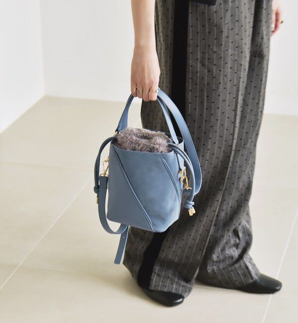 quaranciel「quaranciel: 2way コンビ バケツ ショルダーバッグ &times; フェイクファー 巾着」|ショルダー・メッセンジャー|