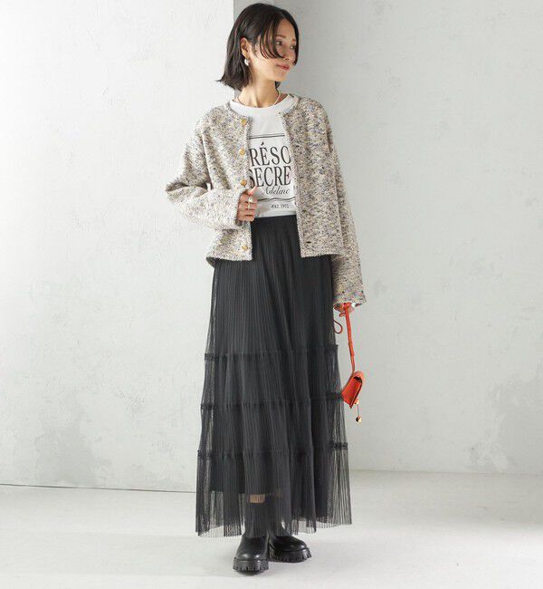 SHIPS for women「〈手洗い可能〉ミックス ヤーン ニット ジャケット」|カーディガン|