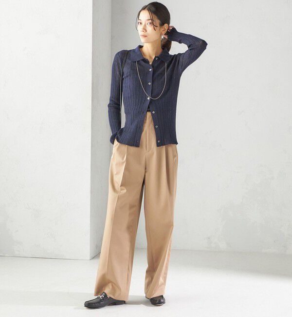 SHIPS for women「〈手洗い可能〉ランダム リブ ポロ ニット カーディガン」|カーディガン|