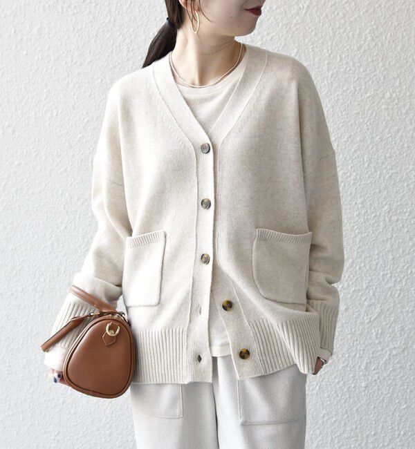 SHIPS any「SHIPS any:〈手洗い可能〉AQUA カシミヤ ミックス Vネック カーディガン」|カーディガン|