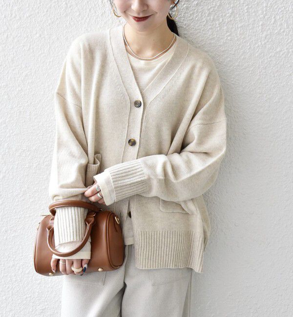 SHIPS any「SHIPS any:〈手洗い可能〉AQUA カシミヤ ミックス Vネック カーディガン」|カーディガン|