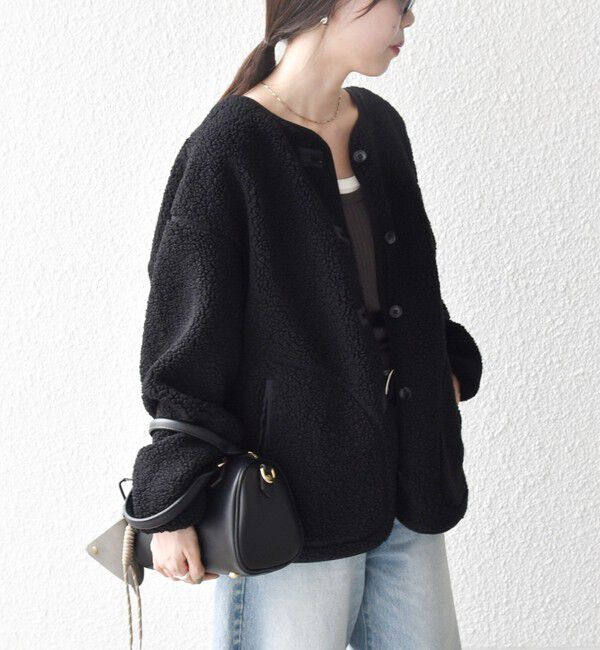 SHIPS any「SHIPS any:〈洗濯機可能〉ボア フリース 2WAY フーディー ブルゾン」|ブルゾン・スタジャン|