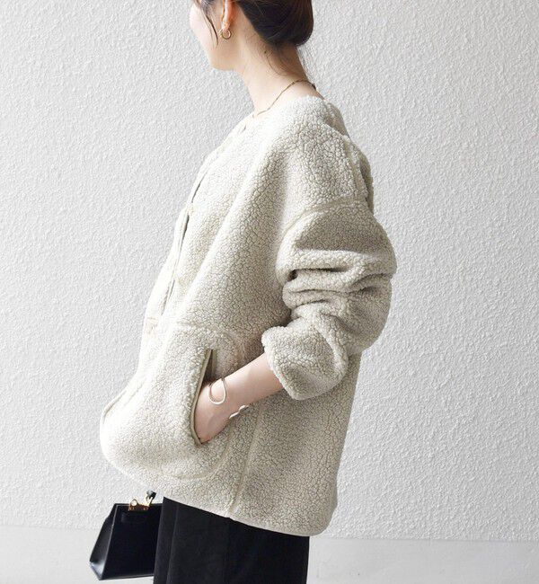 SHIPS any「SHIPS any:〈洗濯機可能〉ボア フリース 2WAY フーディー ブルゾン」|ブルゾン・スタジャン|