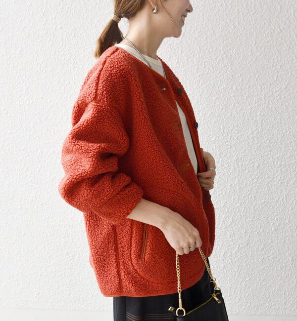 SHIPS any「SHIPS any:〈洗濯機可能〉ボア フリース 2WAY フーディー ブルゾン」|ブルゾン・スタジャン|