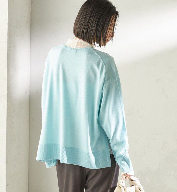 SHIPS for women「〈手洗い可能〉14G ウォッシャブル クルーネック ニット プルオーバー」|ニット・セーター|