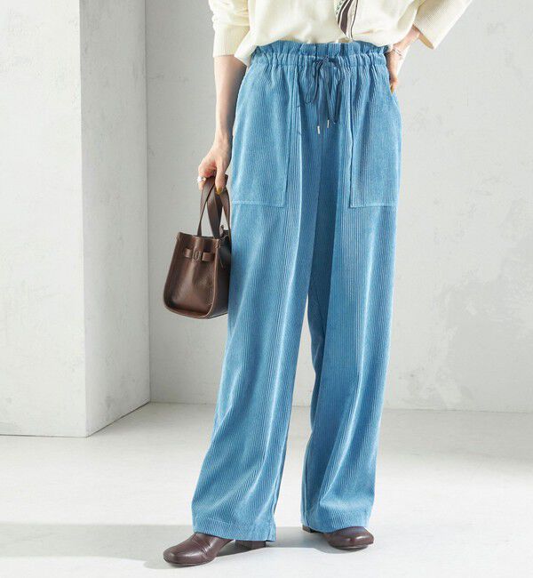 SHIPS for women「〈洗濯機可能〉TUMUGITO(R) コーデュロイ ドロスト パンツ」|その他|ブルー系