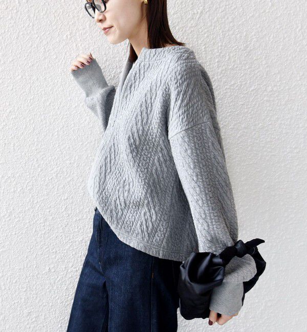 SHIPS for women「〈手洗い可能〉ケーブル ジャージー スキッパー プルオーバー」|Tシャツ・カットソー|