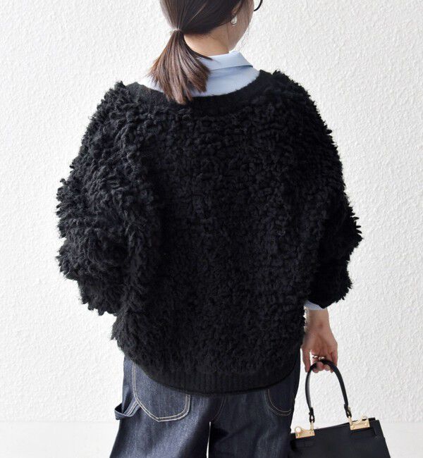 SHIPS any「SHIPS any: ループ ニット Vネック ショート カーディガン」|カーディガン|