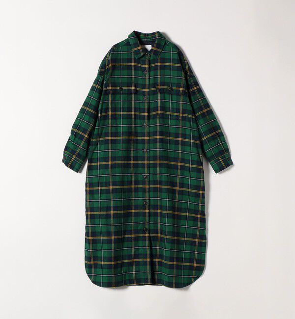 SHIPS any「SHIPS any:〈洗濯機可能〉タータン チェック ロング シャツ ワンピース」|ワンピース|