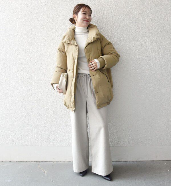 SHIPS any「SHIPS any: ナイロン スタンドカラー ダウン コクーン コート」|ダウン|