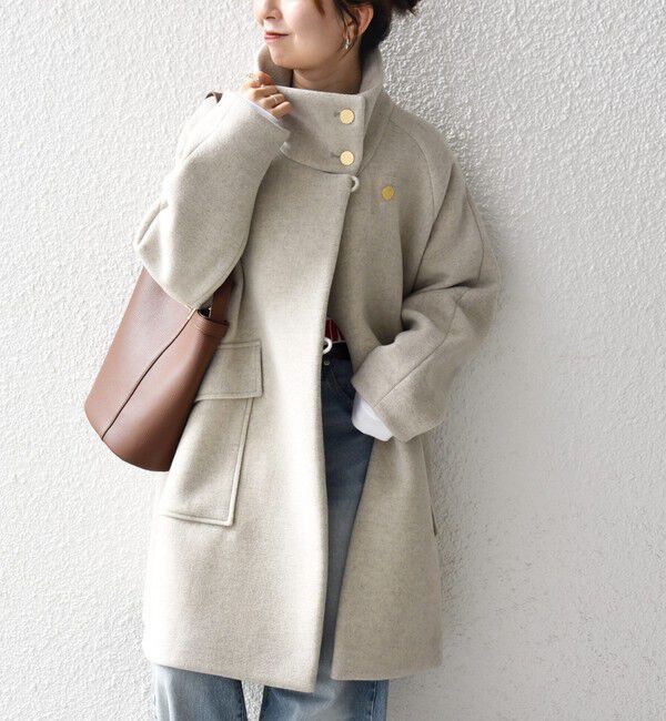 SHIPS any「SHIPS any: カシミヤ ミックス スタンドカラー ミドル コート」|その他|