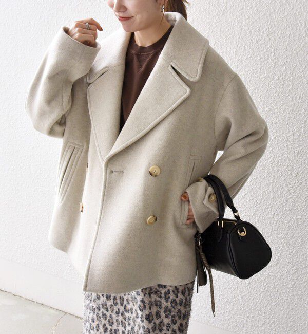 SHIPS any「SHIPS any: カシミヤ ミックス テーラード ショート Pコート」|ピーコート|