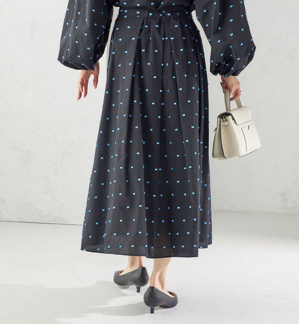 SHIPS for women「〈手洗い可能〉ポンポン ジャカード タック フレア スカート」|スカート|