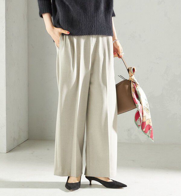 SHIPS for women「〈手洗い可能〉メルティ ウォーム タック ワイド パンツ」|その他|