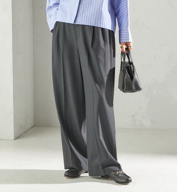 SHIPS for women「〈手洗い可能〉メルティ ウォーム タック ワイド パンツ」|その他|