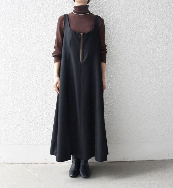 SHIPS any「SHIPS any: ヘリンボーン パイピング フレア ジャンパースカート」|ワンピース|