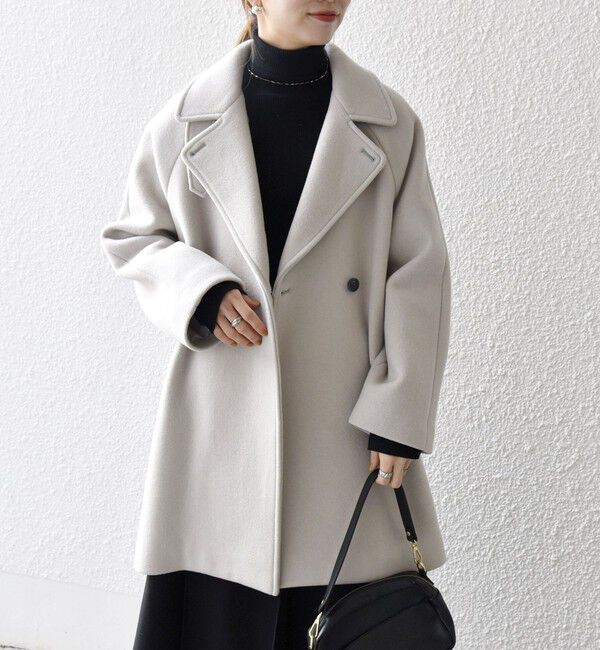 SHIPS any「【WEB限定】SHIPS any: PURE WOOL スタンド & テーラード ハーフ コート」|その他|