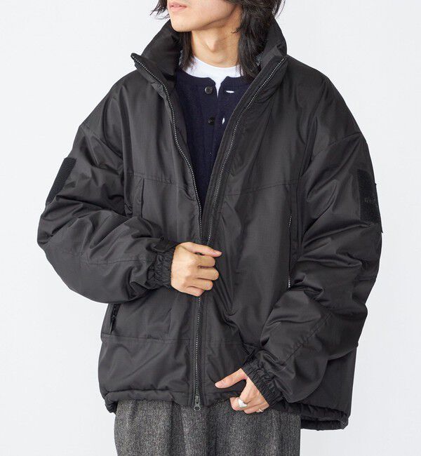 SHIPS「【SHIPS別注】WILDTHINGS&times;TAION:  ショート モンスター パーカ」|ダウン|ブラック