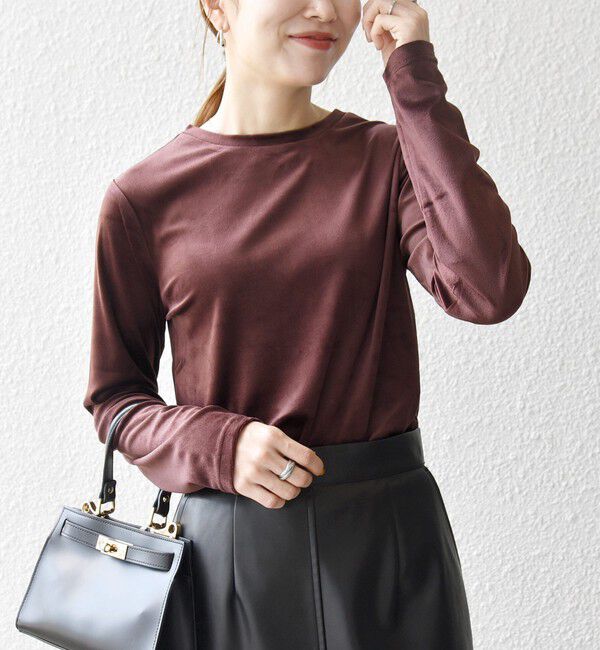 SHIPS any「SHIPS any:〈洗濯機可能〉ポリエステル ベロア 2way ヘンリーネック プルオーバー」|Tシャツ・カットソー|