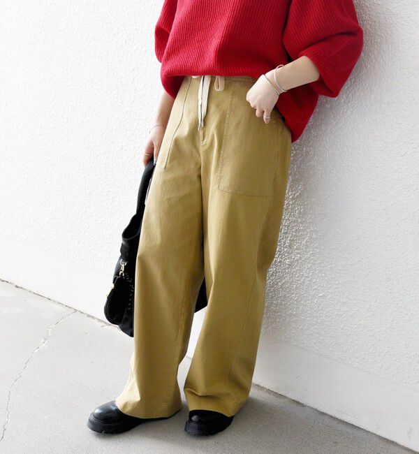 SHIPS any「SHIPS any:〈洗濯機可能〉ドロスト イージー ワイド ストレート ベイカー パンツ」|その他|