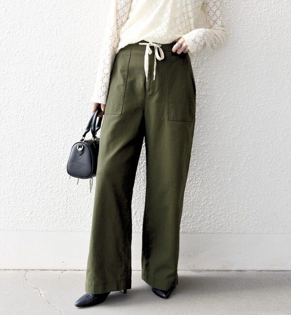 SHIPS any「SHIPS any:〈洗濯機可能〉ドロスト イージー ワイド ストレート ベイカー パンツ」|その他|