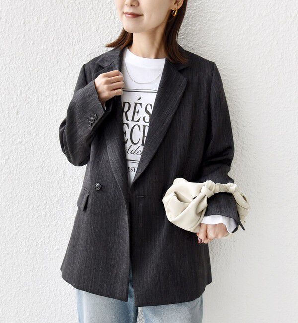 SHIPS for women「〈手洗い可能〉ウール 調 合繊 ダブル ジャケット」|テーラードジャケット|