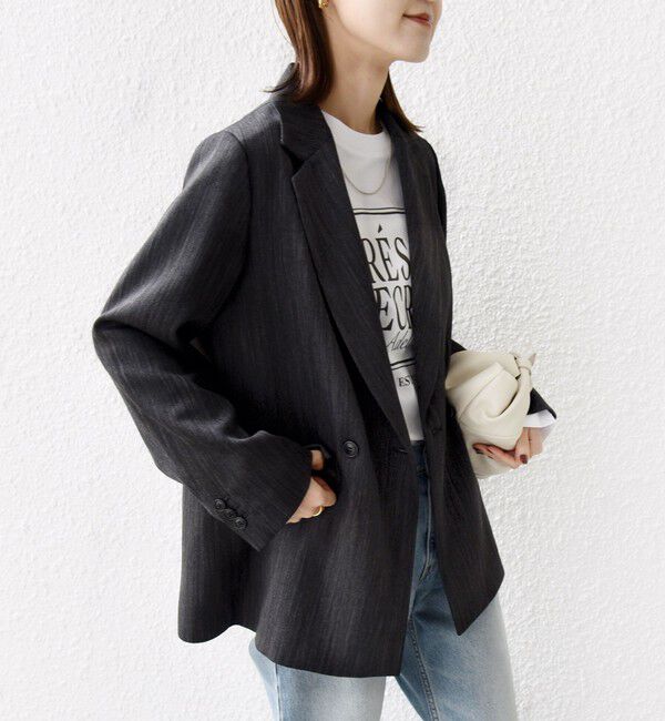 SHIPS for women「〈手洗い可能〉ウール 調 合繊 ダブル ジャケット」|テーラードジャケット|