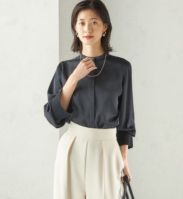 SHIPS for women「〈手洗い可能〉プリーツ 袖 デザイン ブラウス」|シャツ・ブラウス|