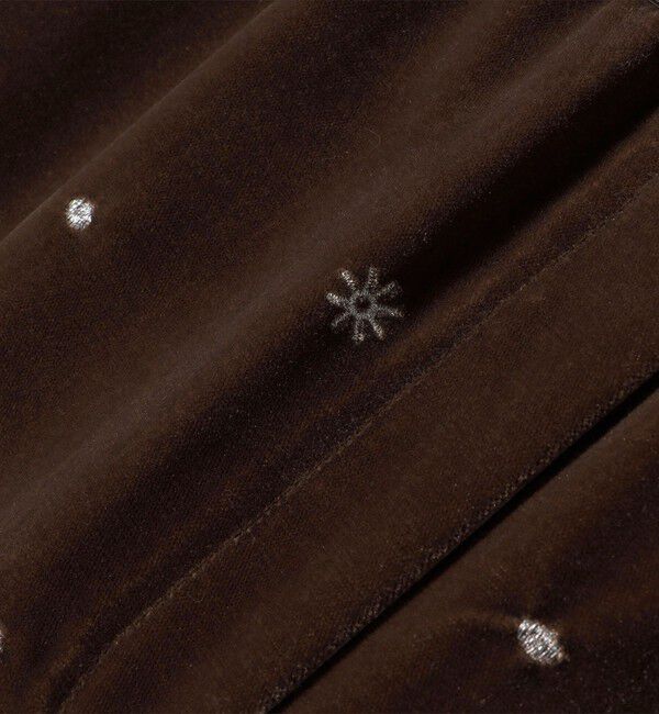 SHIPS any「SHIPS any:〈手洗い可能〉ポリエステル ベロア 刺繍 ストレート ワイド パンツ」|その他|