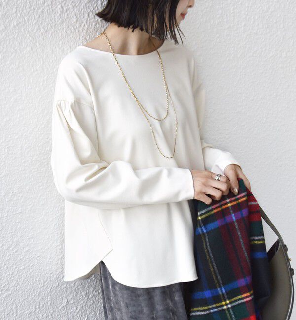 SHIPS for women「〈手洗い可能〉両面起毛 裾 ラウンド デザイン プルオーバー」|シャツ・ブラウス|