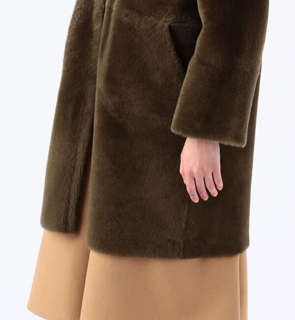 TOMORROWLAND collection「メリノムートン ノーカラーコート」|ノーカラーコート|