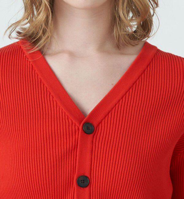 MACPHEE「コットンリブ Vネックカーディガン」|カーディガン|
