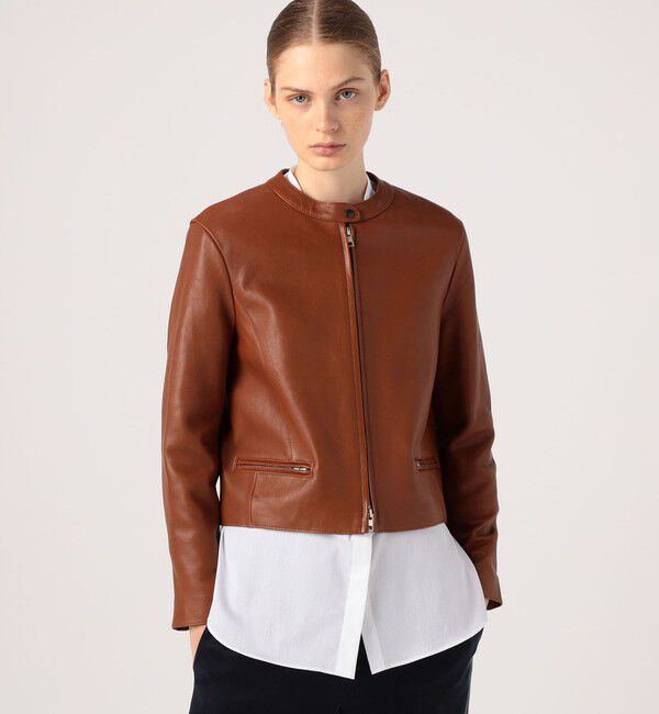 DES PRES「ラムレザー ジップアップブルゾン」|ライダースジャケット|