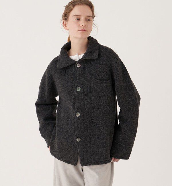 GALERIE VIE「ファインウール シャツカラー オーバーカーディガン」|カーディガン|
