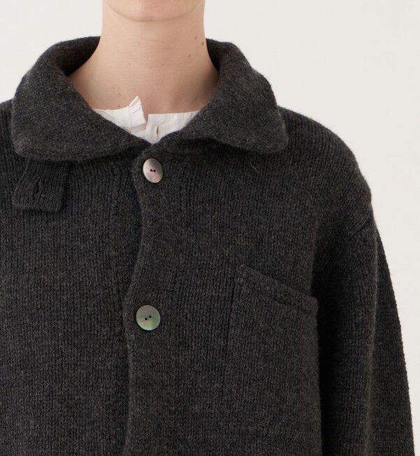 GALERIE VIE「ファインウール シャツカラー オーバーカーディガン」|カーディガン|
