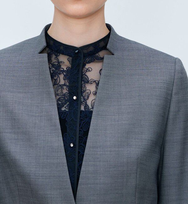 TOMORROWLAND collection「【一部WEB先行予約】シャイニーシャーク キザミカラージャケット」|ノーカラージャケット|