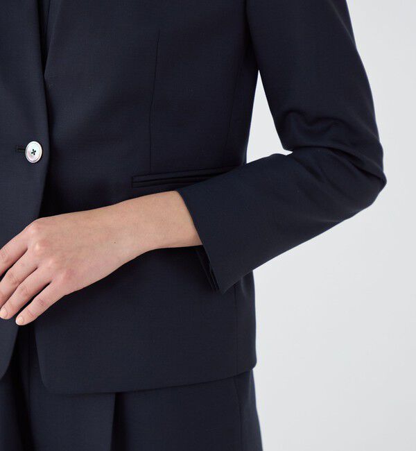 TOMORROWLAND collection「【一部WEB先行予約】シャイニーシャーク キザミカラージャケット」|ノーカラージャケット|