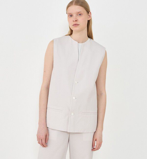 GALERIE VIE「コットンサッカー ジレ」|ベスト・ジレ|