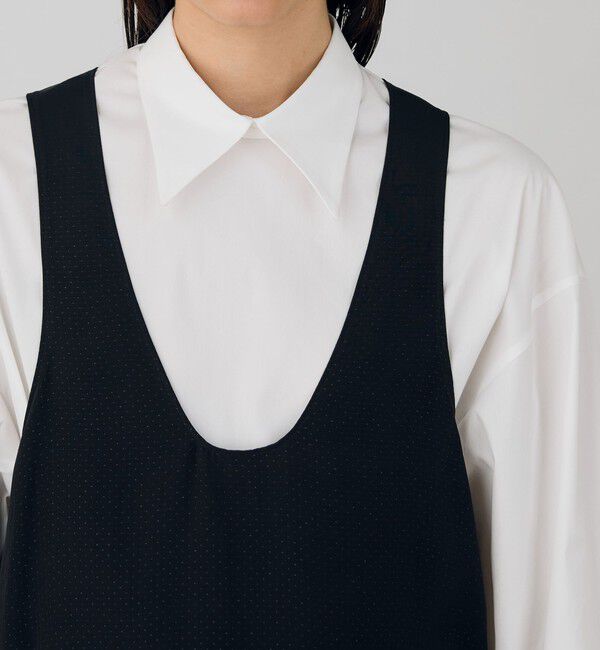 DES PRES「ドットジャカード Uネックノースリーブブラウス」|シャツ・ブラウス|